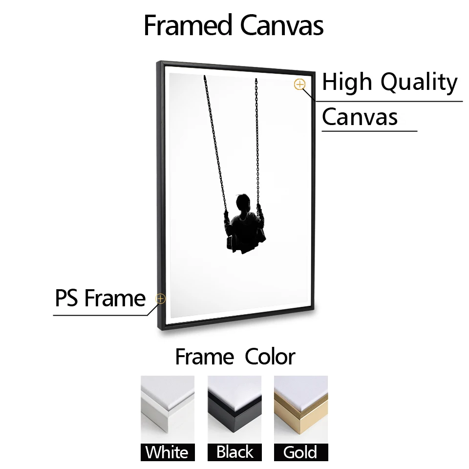 

Wall Art Pictures Landscape Canvas Painting Black White Girls Art Wall Posters Home Decor Print on Canvas Decor for Living Room