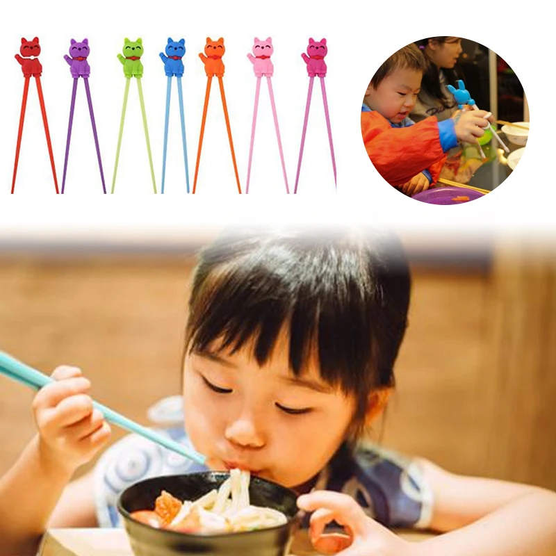 Chopsticks Reusable Dishwasher Safe Cat Tool Chopsticks Learning for Kids Training 1 Pair Helper Food Eating Fun