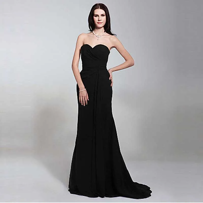 

Wow Bridal Gorgeous Sleeveless Long Black Evening Dresses 2015 Chiffon Mother of the Bride Dress Evening Dress