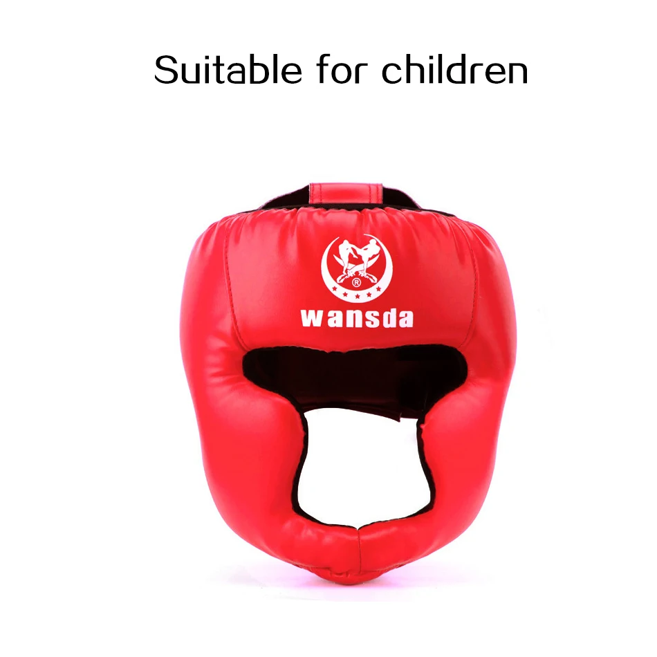 Children Red REXCHI кикбоксерский шлем для мужчин и женщин PU Каратэ Муай Тай Guantes De Boxeo Free Fight ММА Санда обучение взрослых детское оборудование - Цвет: Children Red