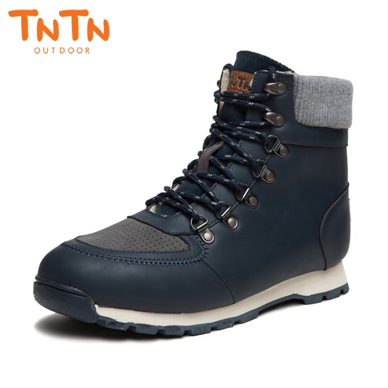 2020 TNTN Waterproof Mens Outdoor Hiking Boots Fleece Snow Boots Men Breathable Winter Shoes Walking Shoes For Men Warm