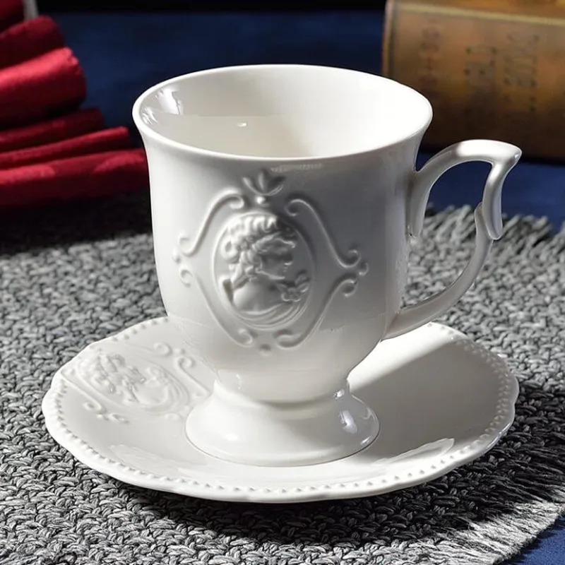 Viennese кофейная чашка и блюдце Литературная керамическая рельефная Скандинавская