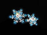 120pcs blue crystal rhinestone new snowflake hair pins fashion hair jewelry wedding party bride woman hair clips free shipping