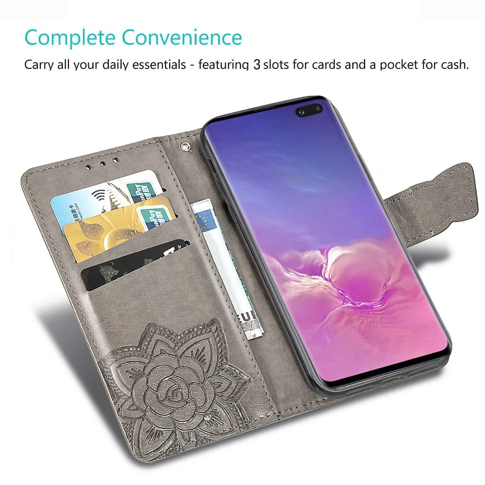 Магнитный флип чехол из ПУ кожи для Samsung S10 Note 10 + S10e S9 S8 J4 J6 Plus S7 Edge 9 A7 A10 A30 A40