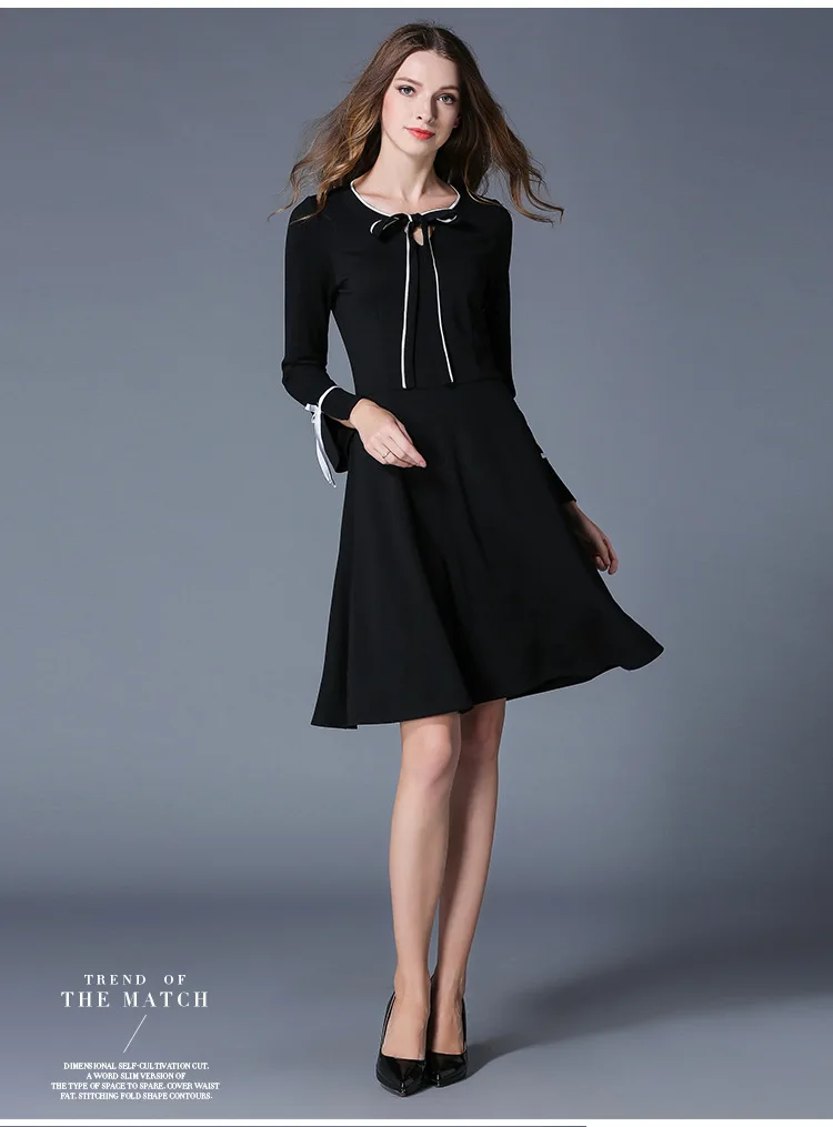 2018 весеннее женское элегантное милое платье трапециевидной формы больших