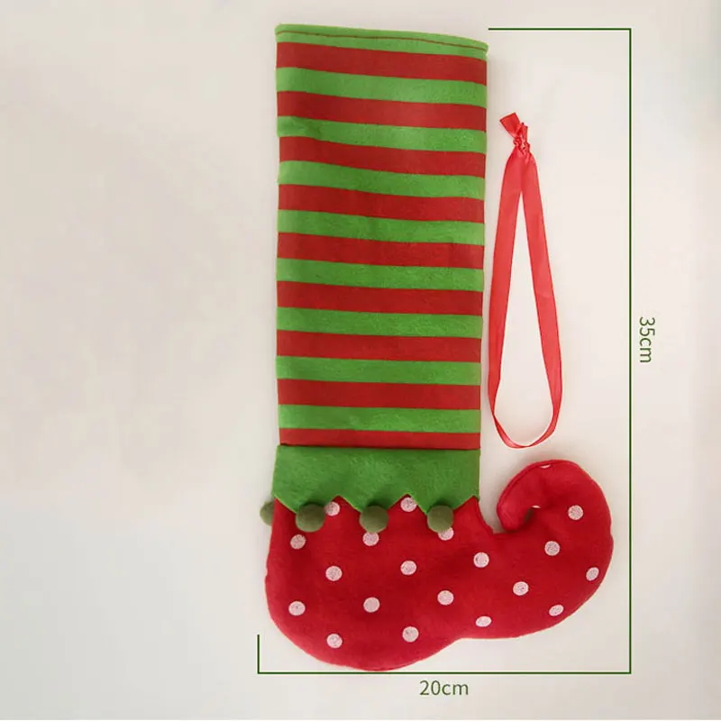 4 шт./компл. 35*20 см рождественские нетканые чехлы для стульев ног чулок обувь