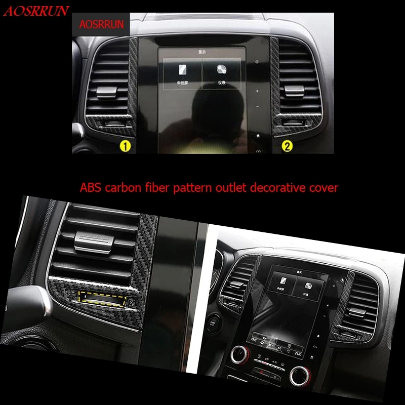 

Автомобильный Стайлинг, консоль из АБС-пластика из углеродного волокна, выходное отверстие кондиционера, Формовочная накладка, внутренняя ...
