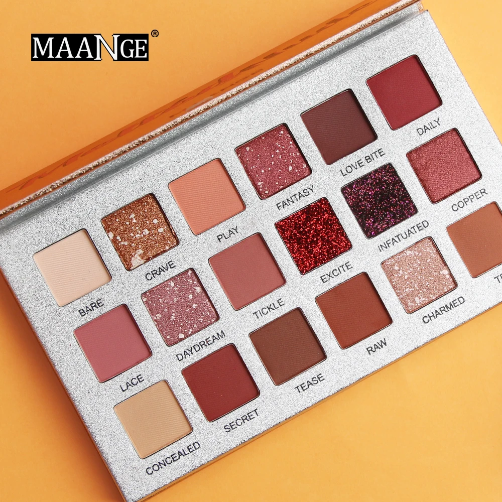 MAANGE Pro 18 цветов палитра теней для век блеск мерцание матовые глаза макияж
