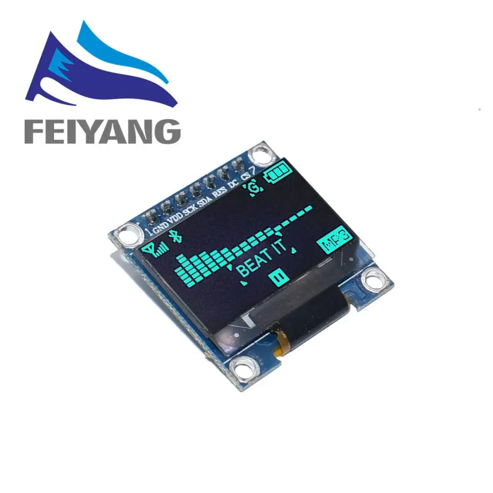 7pin-Spi-Blue 100 шт 4pin 7pin белый/синий/желтый синий цвет 0,96 дюймов 128X64 oled-дисплей модуль для Arduino 0,9" IIC IEC SPI связь - Цвет: 7pin-Spi-Blue