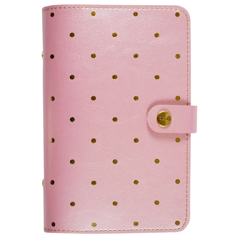 A dot Pink Kawaii кожаный блокнот A5 A6, записная книжка, дневник, портативный дневник, блокнот в горошек, планировщик список дел органайзер, кадерно - Цвет: A dot Pink