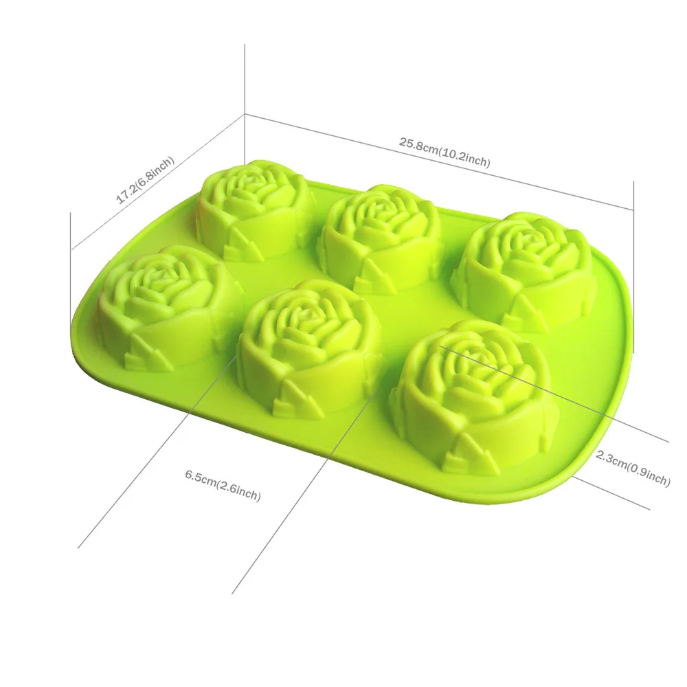 1 piece 6 rose flower silicone cake mold Ice cream Chocolate molds soap 3D cupcake bakeware baking dish pan | Дом и сад