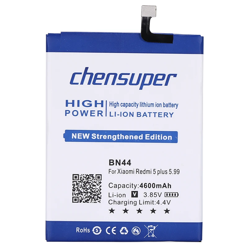 chensuper 3.85V 4600mAh Original BN44 BN-44 BN 44 Replacement Battery For Xiaomi Redmi 5 Plus High Efficiency | Мобильные телефоны