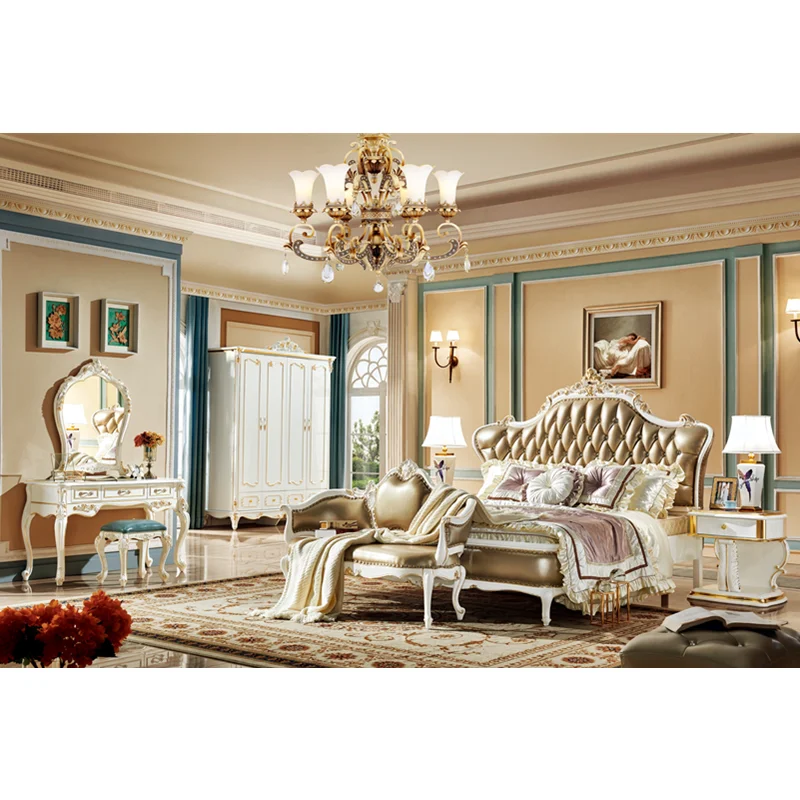 Американский Ретро стиль роскошная мебель для спальни необычный комплект с