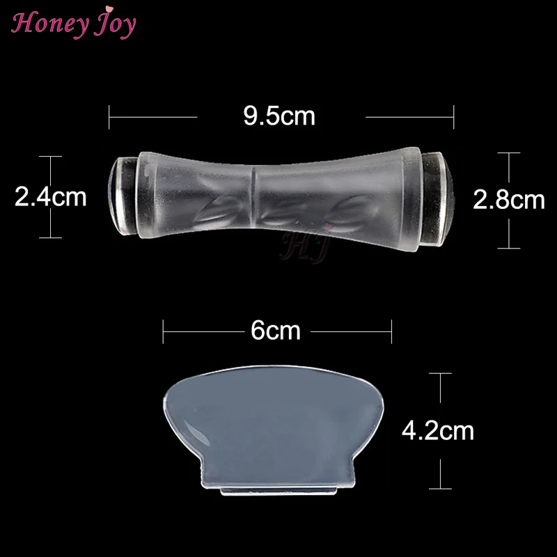 Clear Silicone Double Side Nail Stamper Scraper Set Art Image Print Stamp Stamping DIY Polish Design Manicure Tools | Красота и