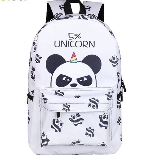 17 дюймов панда рюкзак для девочек-подростков ноутбук Mochila Feminina Unicorn студенческий школьный рюкзак женские дорожные сумки - Цвет: 001