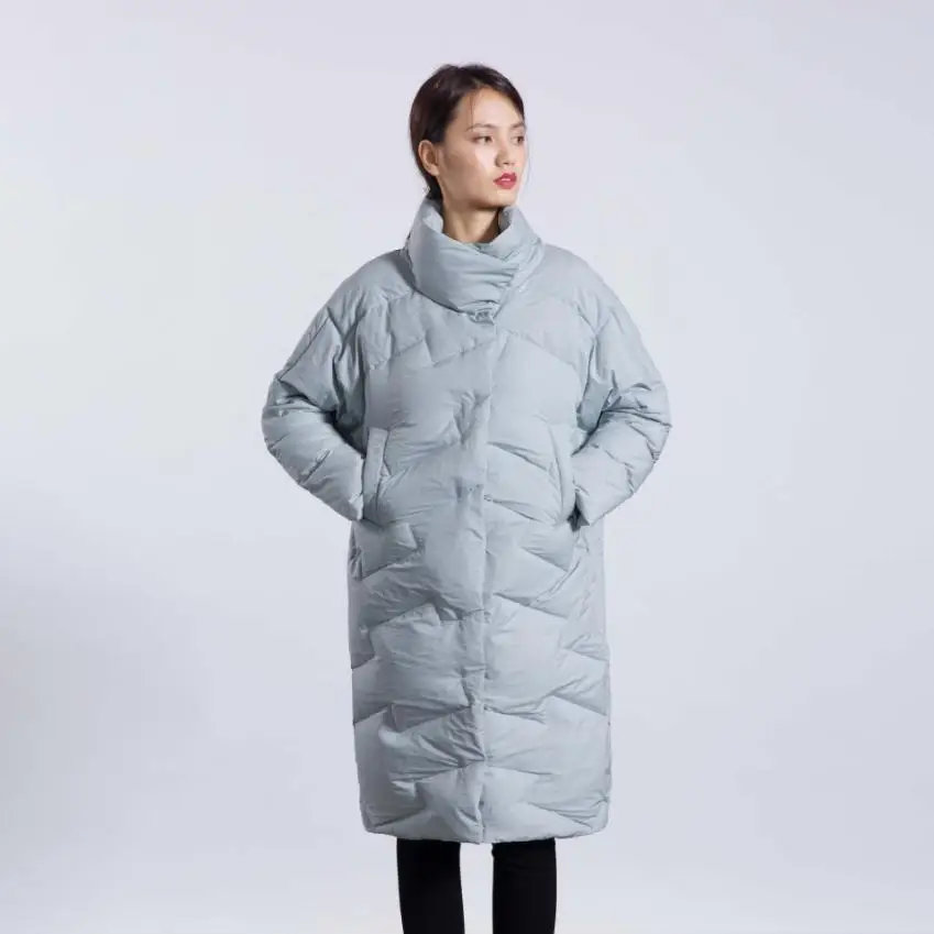 Зимнее модное Брендовое высококачественное длинное пальто выше колена на 90%