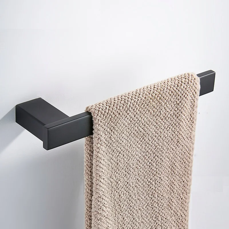 Золотая вешалка для полотенец из нержавеющей стали с начесом 304 черная