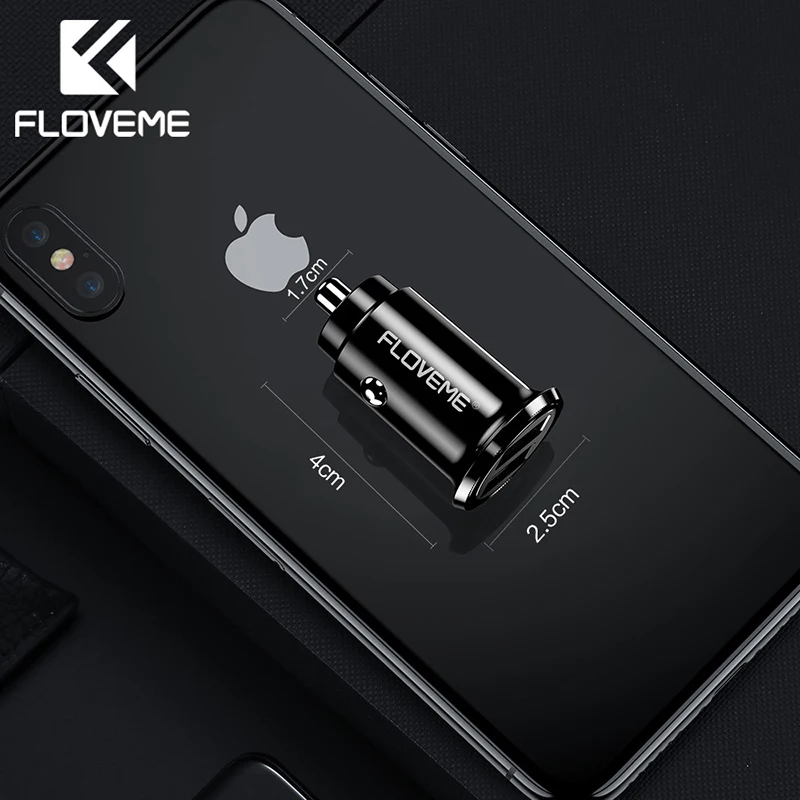 Floveme Mini Dual USB Car Charger 5V 3.1A Fast Charging 2 Port Phone Auto Adapter for Mobile Tablet Charge | Электроника