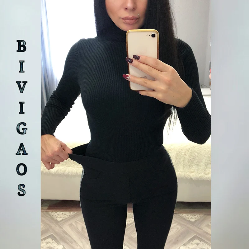 BIVIGAOS осенние новые Мода и досуг женские леггинсы боковая белая тесьма буквы девять брюки корейские Черные Эластичные Обтягивающие Леггинсы Брюки-карандаши