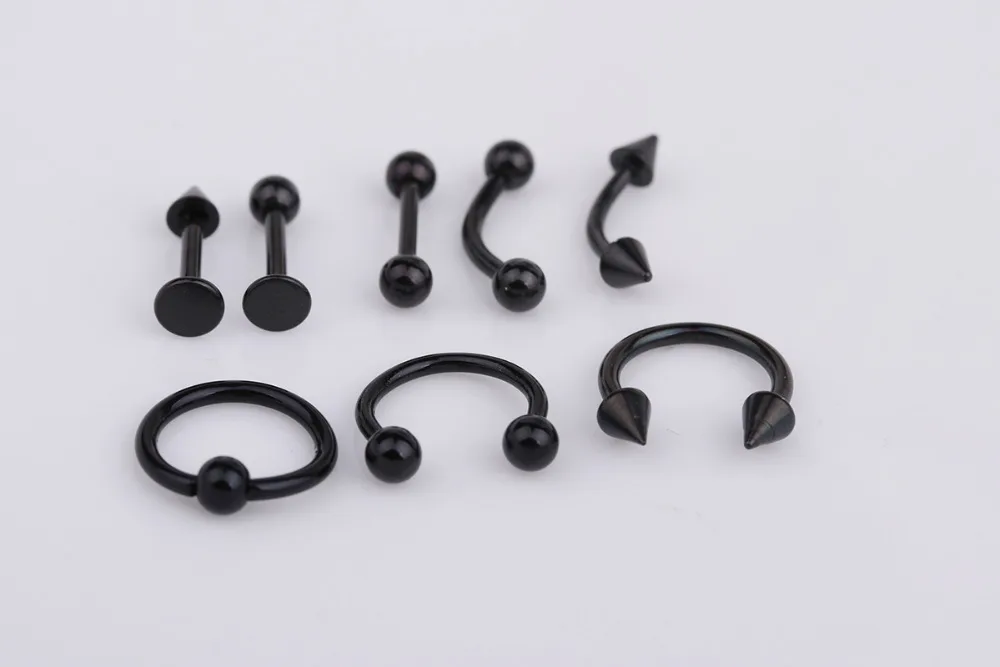 Sellsets 8 шт./лот радужные золотые черные синие анодированные Кольца для бровей из