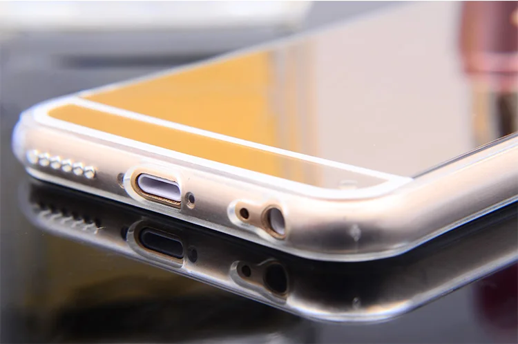 Роскошный модный зеркальный Мягкий ТПУ чехол для iPhone 4 4S 5 5S SE 6 6S 6Plus 6SPlus 7 7Plus 8 plus X