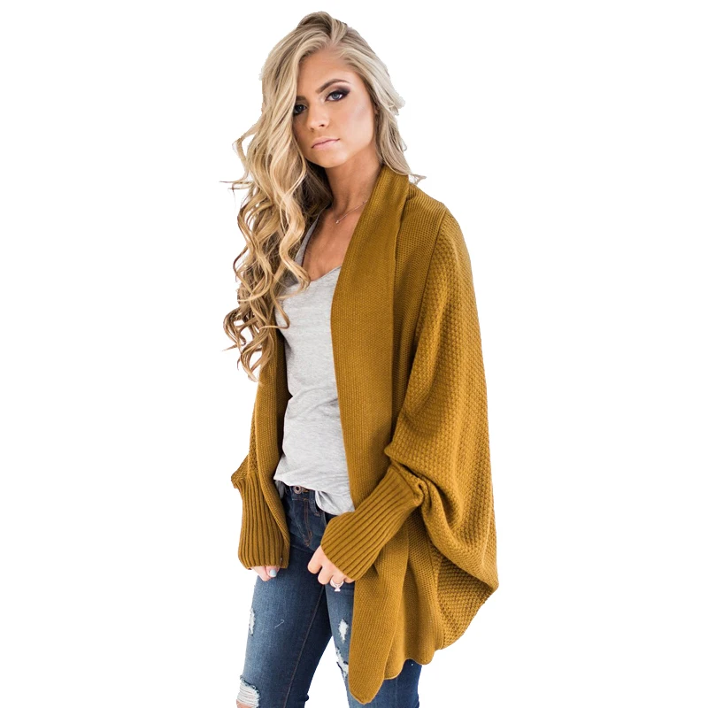 Большой длинный кардиган Женские свитера 2018 осень толстый теплый вязаный пальто