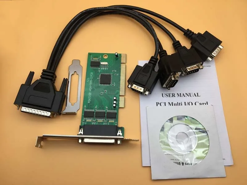 PCI последовательная карта 4 порта RS232 DB9 Pin COM адаптер чип IOC845 от 1 до Мульти с