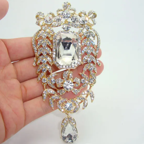 Art Nouveau модные роскошные цветок прозрачная Брошь белый Австрийские кристаллы