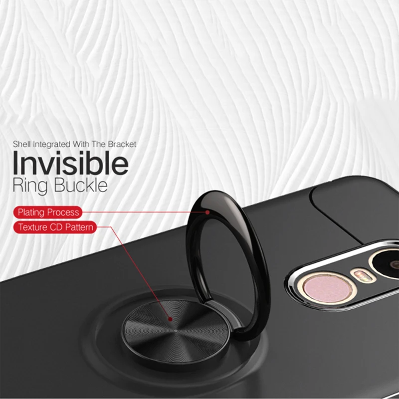 Phone Case For Redmi 7 Rotate Ring Magnetic Car Adsorption Stand Holder Cover note Mi A2 Lite MI8 Silicon |