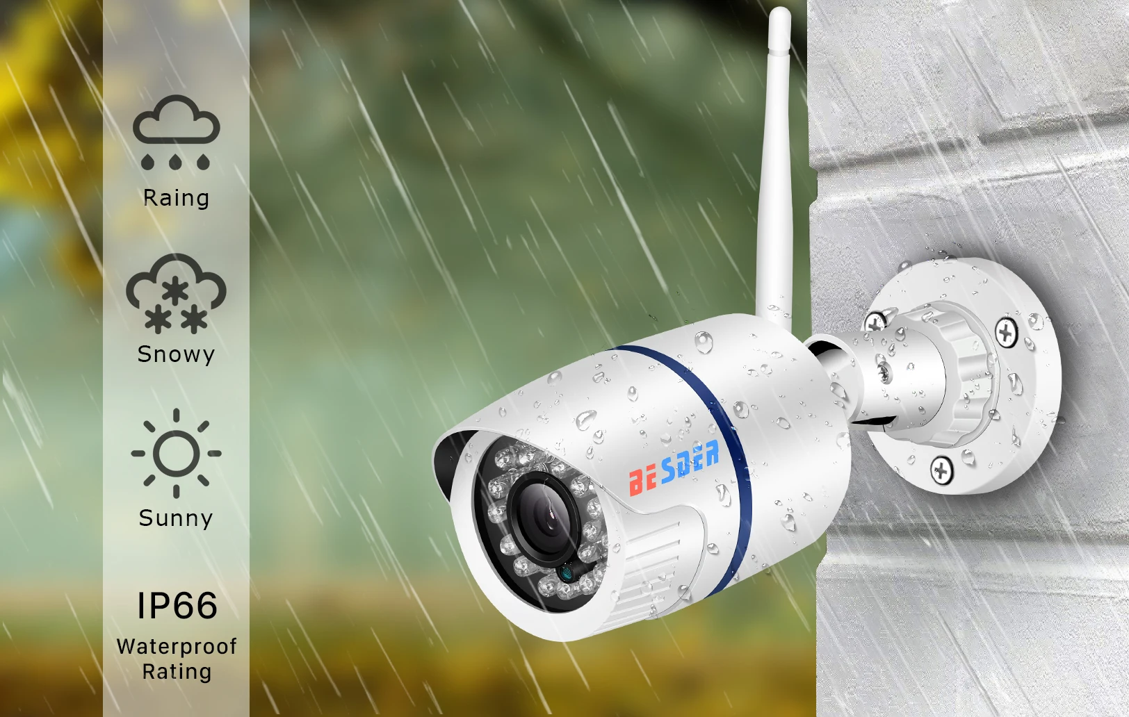 Besder Full HD 1080 P/720 P Беспроводная ip-камера для записи звука, уличная водонепроницаемая Wi-Fi камера видеонаблюдения, SD карта, Макс. 128G App CamHi