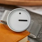 Часы наручные унисекс, креативные минималистичные модные, с сетчатым браслетом из нержавеющей стали