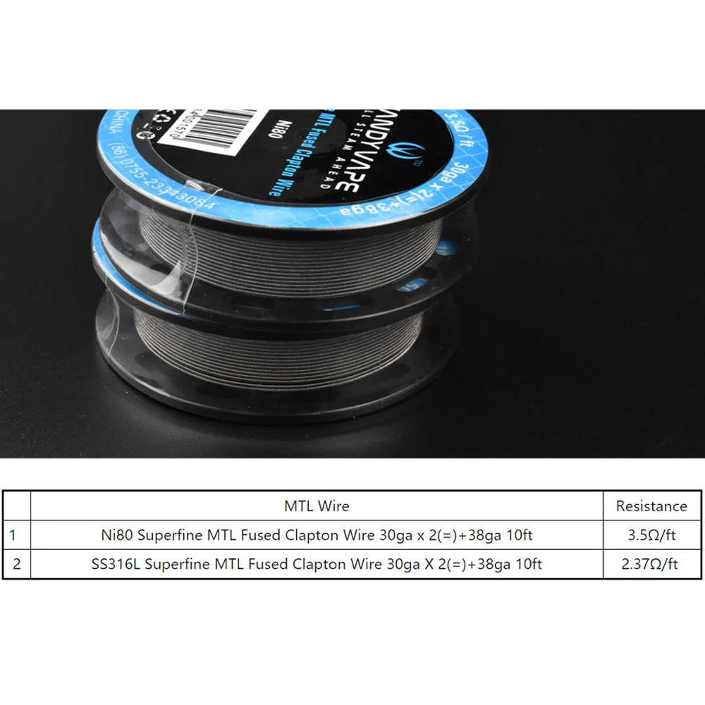 Оригинальный атомайзер для электронной сигареты Vandy vape Superfine MTL Fused Clapton SS316L/NI80 Wire