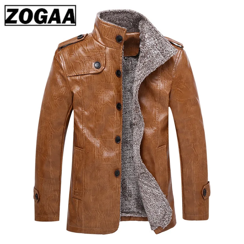 Мужские кожаные пальто с мехом большие бархатные средней длины из искусственной