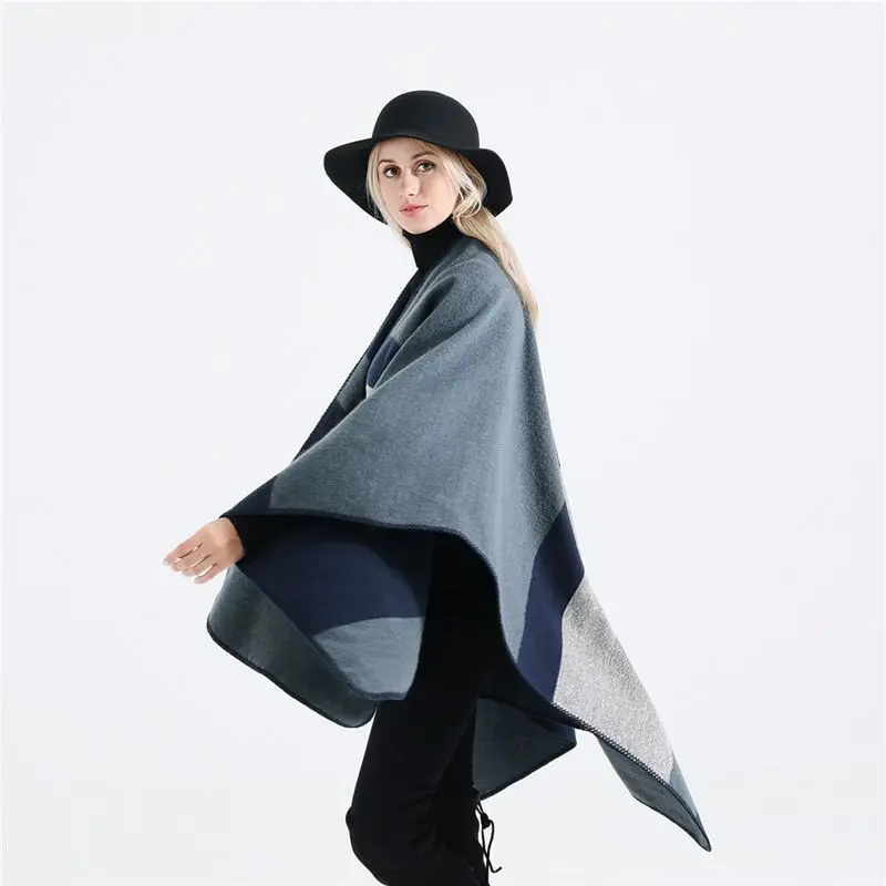 Мода Большой Stripe Pashmina Scarf Для женщин Элитный бренд толстые теплые кашемировые