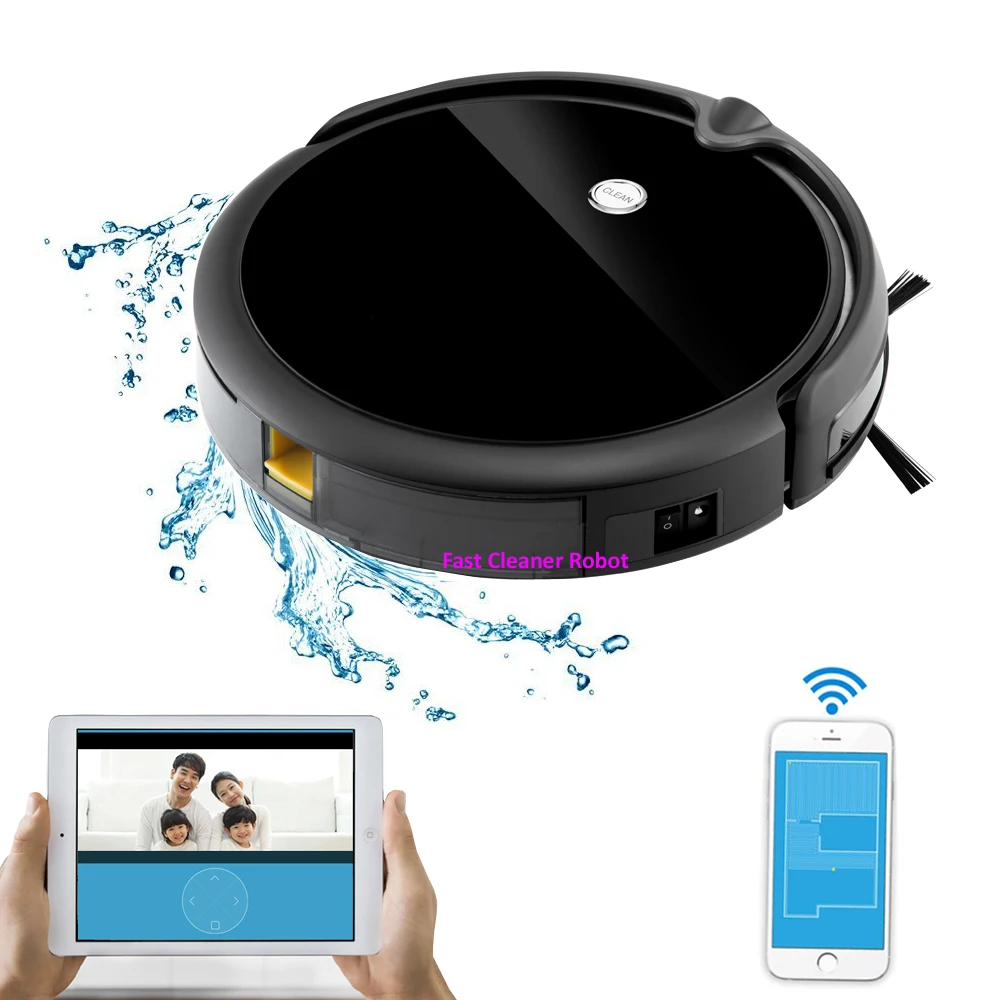 Робот пылесос аспиратор с камерой 720P навигацией и построением карты памятью Smart