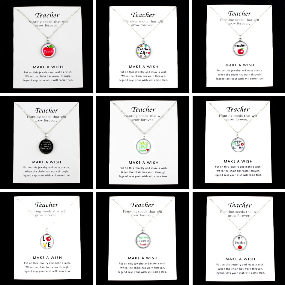 Учительская жизнь лучшая Обучающие кулоны яблока любовь ожерелья единорога 18 мм