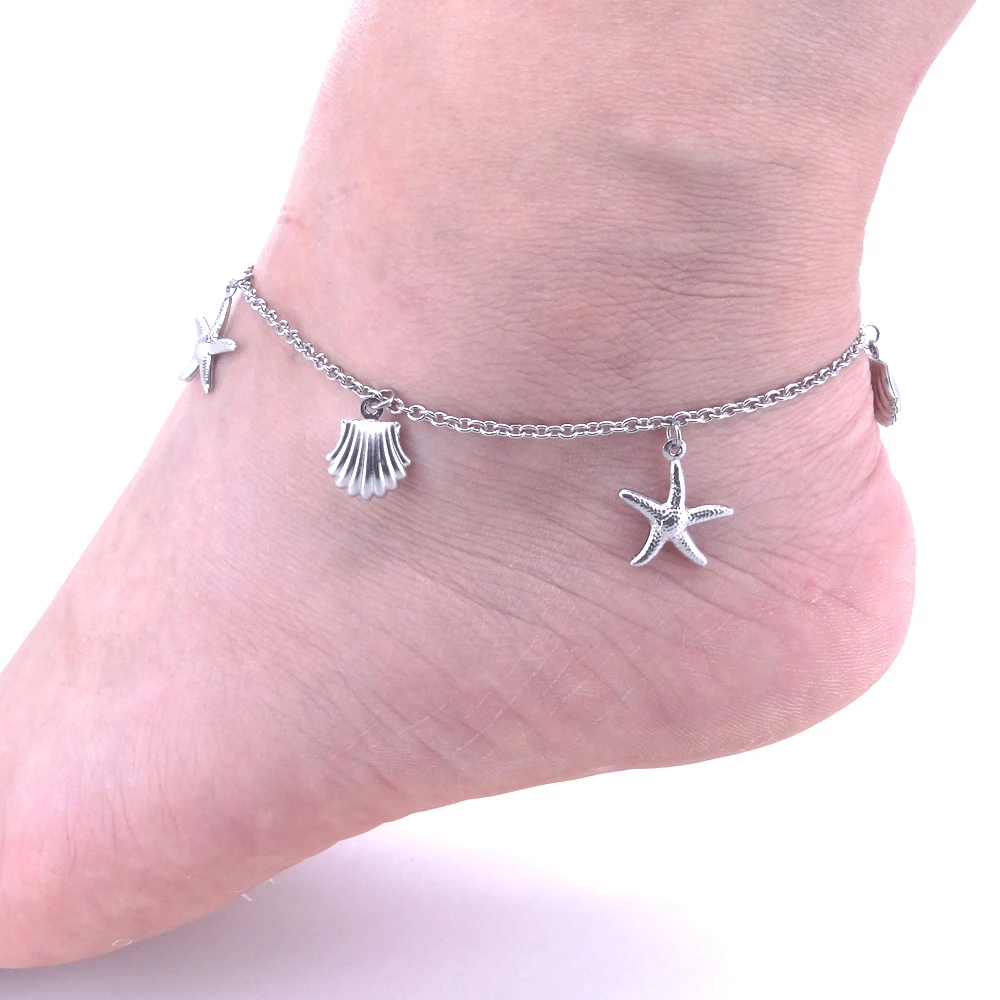 Женские браслеты на щиколотке с ракушками морской звезды очаровательные из