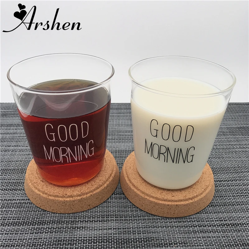 Термостойкая прозрачная кружка Arshen ручной работы для молока и кофе 300 мл|cup gift|milk