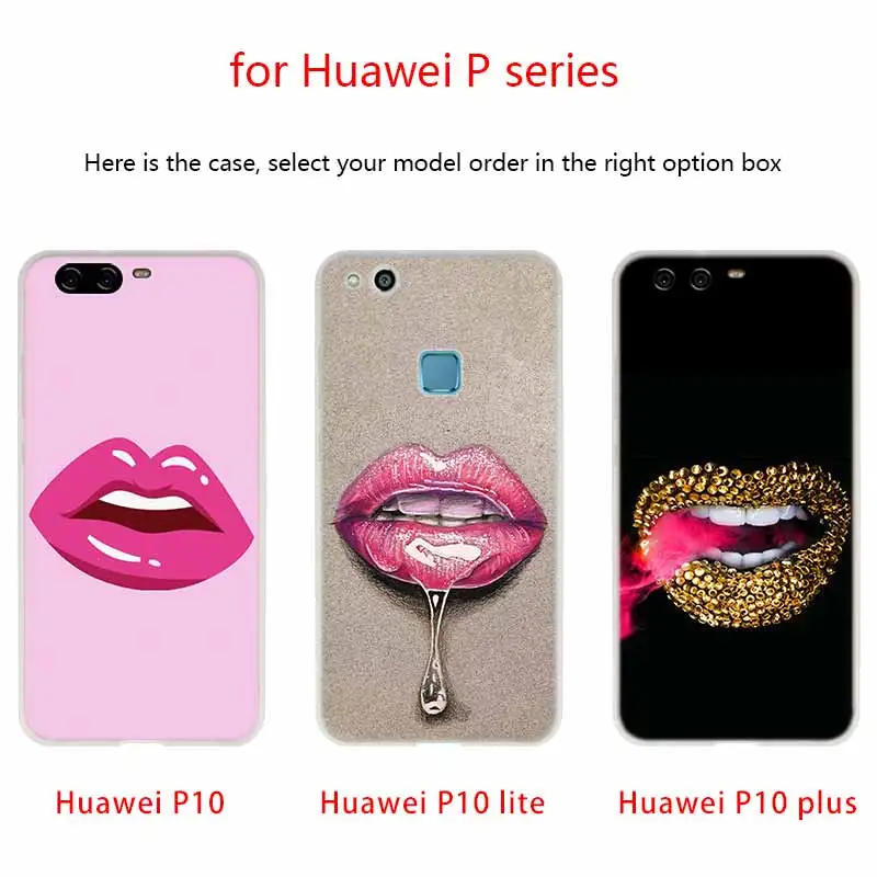 Pink Lips Aroma Silicone Coque Soft Case For Huawei P50 P40 P10 P20 P30 Lite Pro P Smart Z 2020 2019 Cover | Мобильные телефоны и