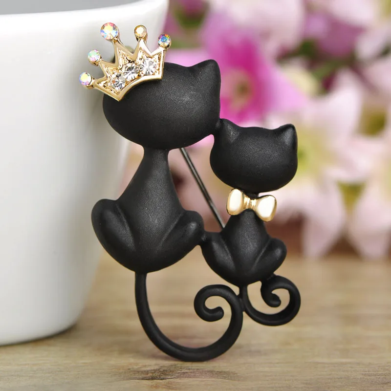 Милые Гладкие Черные Броши с котами Corsagea шляпа сумка на плечо аксессуары