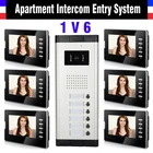 6 единиц, система внутренней связи для квартиры, 7 дюймов, монитор, видеодомофон, дверной звонок, домофон, видеодомофон, комплект для камеры
