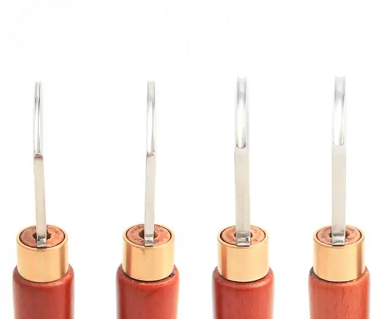 Hot leather edge creasing tool stainless steel polished finish press leather edge shallow circular creaser tool
