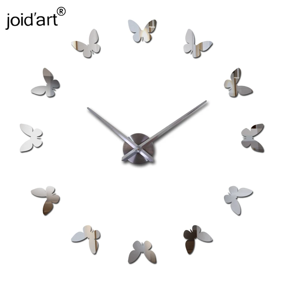 2018 Hot Sale Wall Clock Reloj De Pared Acrylic Mirror Clocks Europe Diy 3d Stickers Large Decorative Quartz Watch Living Room|stickers
