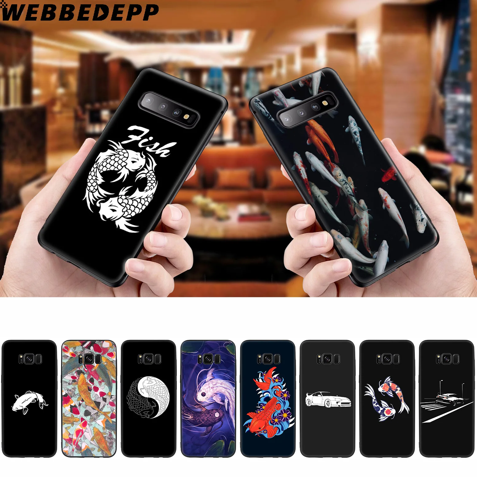 WEBBEDEPP Koi Fish Japan Car Soft Case for Samsung Galaxy S10 S10e S9 S8 Plus S7 S6 Edge &amp J6 2018 Note 10 9 8 |