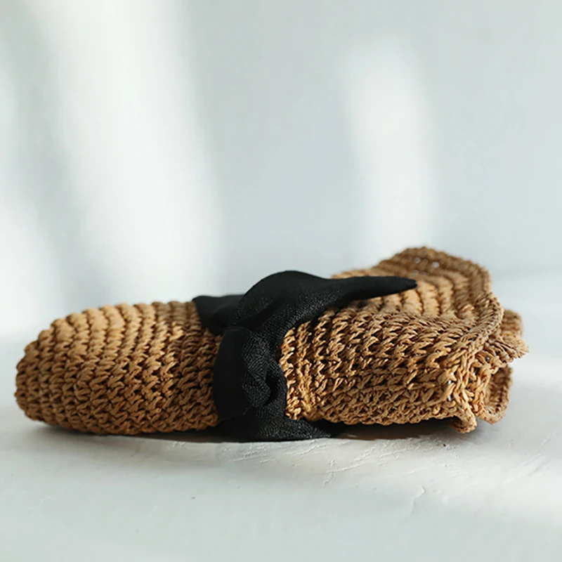 WeMe летние соломенные шляпы с бантом изготовленные вручную вязаная крючком