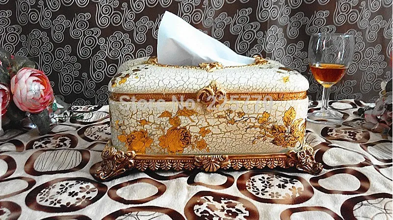 

High-grade Resin European Tissue Box Luxury Home Decoration Napkin Box Ancient Creative Fashion Paper Box
