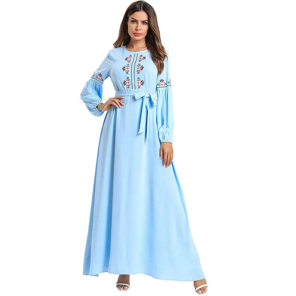 Мусульманское арабское платье Abaya женское винтажное макси с длинными рукавами и