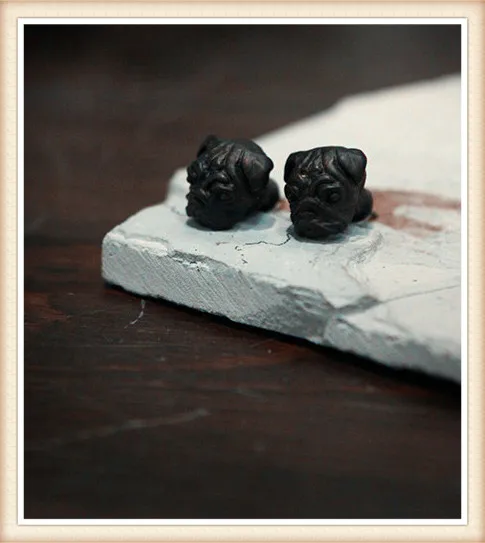 Серьги мопса для женщин и мужчин новые модные серьги с животными часов женские