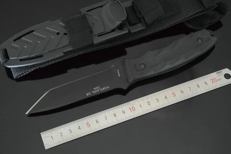 1500 черный/хаки охотничий нож с ручкой 12C27 стальное лезвие, резиновая ручка, тактический нож походные ножи с оболочкой дропшиппинг