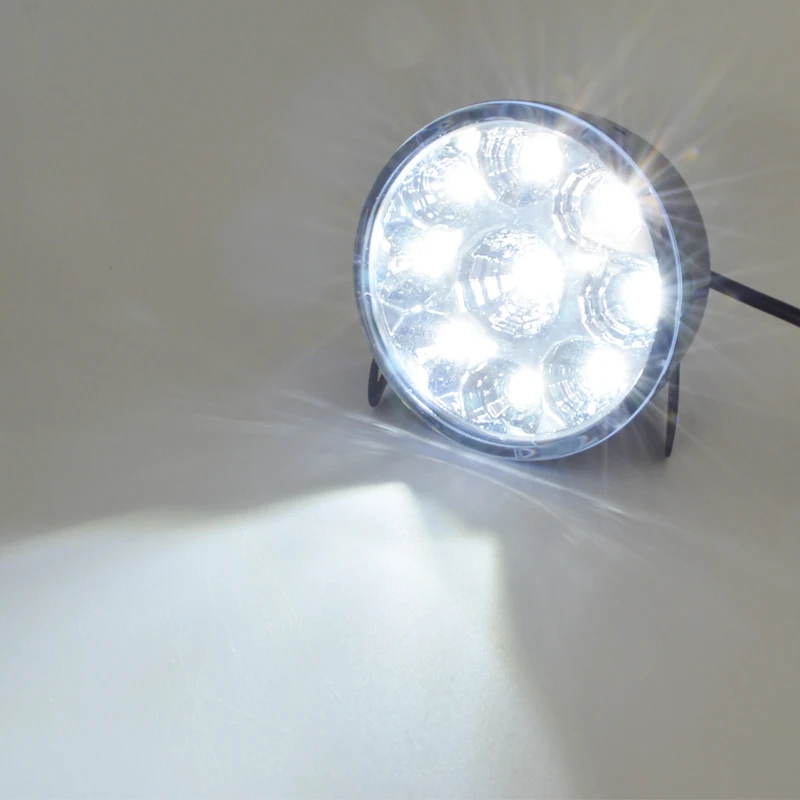Супер яркий DRL 2 шт. x 9 светодиодный автомобиль головы спереди круглый Туман Хвост
